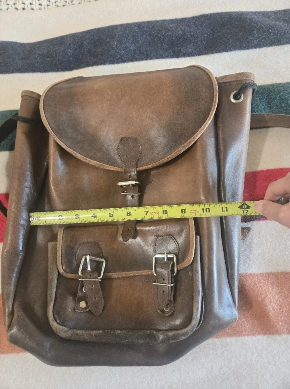 Classic Brown Leather Backpack